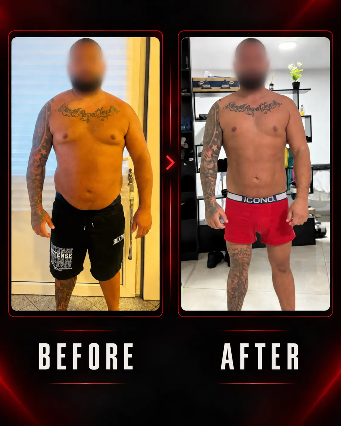 Transformation 01 before and after
